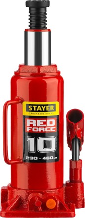 Домкрат гидравлический бутылочный &quot;RED FORCE&quot;, 10т, 230-460 мм, STAYER 43160-10 43160-10_z01 купить в Когалыме