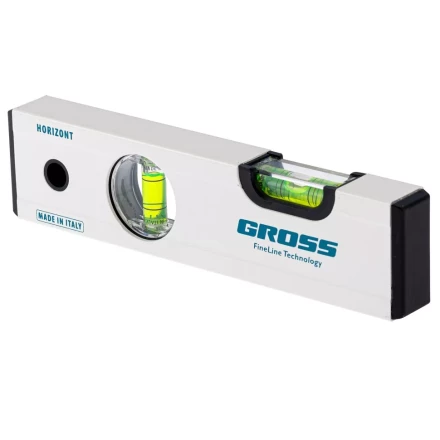 Уровень алюминиевый магнитный 200 мм фрезерованный 2 глазка Gross 33669 купить в Когалыме