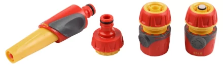 Набор поливочный GRINDA "Premium", пластмассовый с TPR, 4 предмета: наконечник, 2 соединителя 1/2", адаптер; 1/2"-3/4" 8-427284 купить в Когалыме