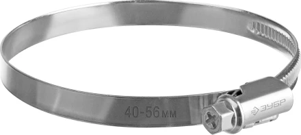 ЗУБР Х-9Н, 40 - 56 мм, накатная лента 9 мм, цинк, 50 шт, червячный хомут (37807-56) купить в Когалыме