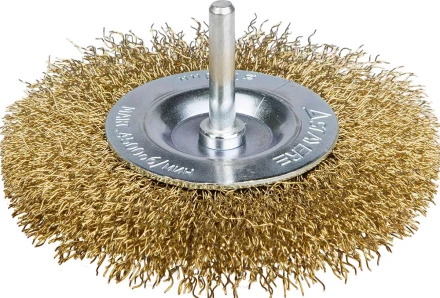 STAYER "PROFESSIONAL". Щетка дисковая для дрели, витая латунированная стальная проволока 0,3мм, 75мм 35114-075_z01 купить в Когалыме