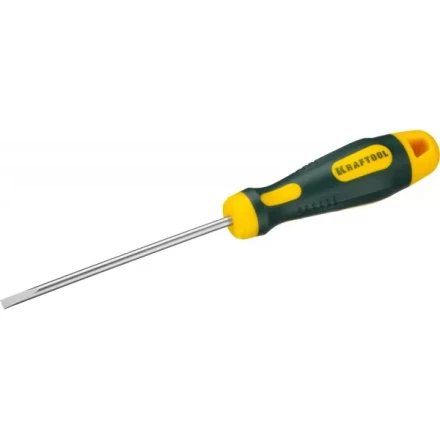 Отвертка KRAFTOOL, Cr-Mo-V сталь, двухкомпонентная противоскользящая рукоятка, SL, 4,0x90мм 250071-4.0-090 купить в Когалыме