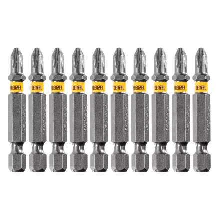 Бита PH2х50, сталь легированная S2, 10 шт., Е 6,3, шестигранный профиль, отрывная упаковка Denzel 11683 купить в Когалыме