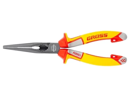 Длинногубцы прямые диэлектрические рукоятки до 1000 В трехкомпонентные рукоятки 205 мм GROSS 17177 купить в Когалыме