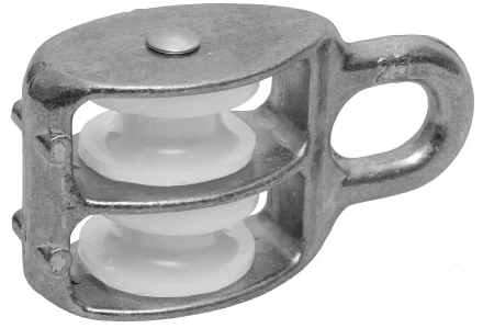 Блок ЗУБР двойной, оцинкованный, нейлоновый шкив, 9x40мм, 1 шт 4-304596-40 купить в Когалыме