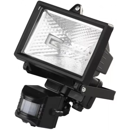 Прожектор галогеновый СВЕТОЗАР с датчиком движения, с дугой крепления под установку, цвет черный, 150Вт SV-57111-B купить в Когалыме