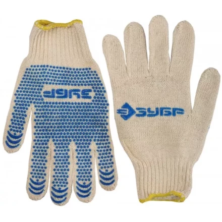 Перчатки ЗУБР хлопчатобумажные с защитой от скольжения, XL 114031 купить в Когалыме