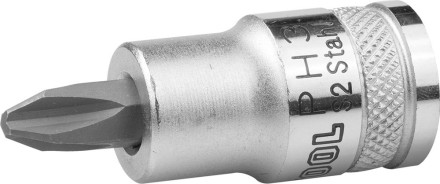 Торцовая бита-головка KRAFTOOL &quot;INDUSTRIE QUALITAT&quot;, материал S2, PHILLIPS, сатинированная, 1/2&quot;, PH3 27901-3_z01 купить в Когалыме