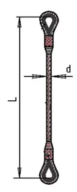 Строп ветвь канатная ВК-0.5 т L=1.5 м заплет купить в Когалыме
