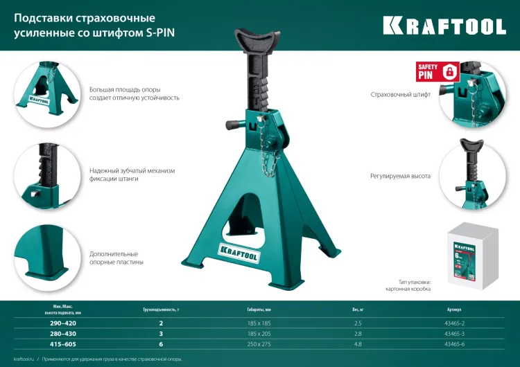 Подставка страховочная KRAFTOOL 43465-2 купить в Когалыме