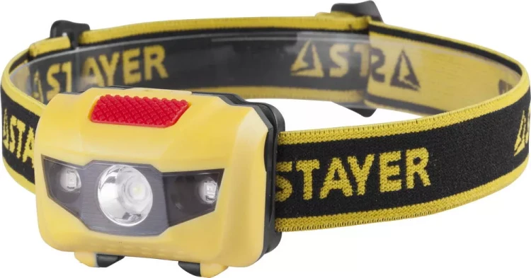 Фонарь STAYER "MASTER" налобный светодиодный, 1Вт(80Лм)+2LED, 4 режима, 3ААА 56568 купить в Когалыме
