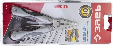 ЗУБР МАСТЕР мультитул 10 в 1 мини металлические ручки, нейлоновый чехол, 86 мм (47750) купить в Когалыме