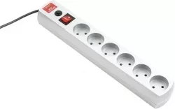 Удлинитель бытовой серия EF, с заземлением и выключателем, 5м, 6 роз., 10A Stern 95782 купить в Когалыме