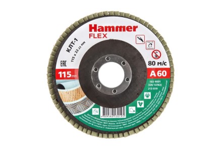 Круг Лепестковый Торцевой (КЛТ) HAMMER КЛТ 1 Ф115х22 Р60 213-019 купить в Когалыме