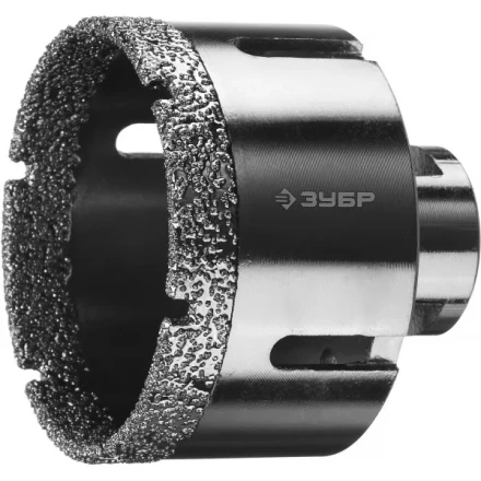Алмазная коронка ЗУБР "ПРОФЕССИОНАЛ" универсальная для УШМ, сухое сверление, алмазы на вакуумной пайке,  посадка М14, d=68мм 29865-68 купить в Когалыме