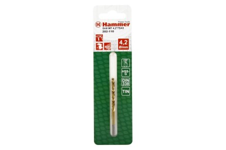Сверло по металлу HAMMER Ф4.2х75мм (DR MT 4,2мм*75/43мм) купить в Когалыме
