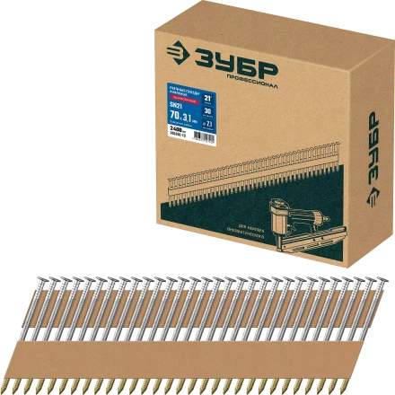 ЗУБР SN21 70 х 3.1 мм, реечные гвозди рифленые оцинкованные, 2400 шт (305396-70) купить в Когалыме