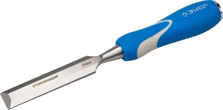 Стамеска ЗУБР "ЭКСПЕРТ" с ударопрочной двухкомпонетной ручкой и стальным затыльником для ударных работ, 24мм 18097-24 купить в Когалыме