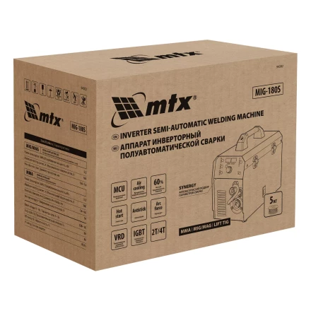 Аппарат инвертор. полуавтомат. cварки MTX MIG-180S 94302, 180A, ПВ 60%, катушка 5 кг купить в Когалыме