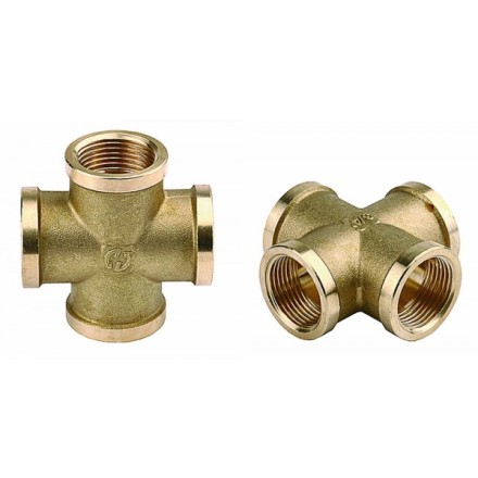 Крестовина GENERAL FITTINGS латунь, г/г/г/г, 1/2&quot; 51049-1/2 купить в Когалыме