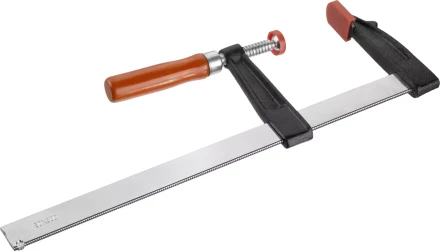 Струбцина ЗУБР "СТАНДАРТ", тип "F", деревянная ручка, стальная закаленная рейка, 80х300мм 32152-80-300 купить в Когалыме