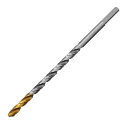 Сверло спиральное по металлу Denzel 5 х 132 мм, Р6М5, Golden Tip, удлиненное, 718254
