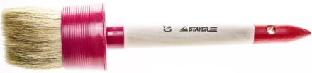 Кисть круглая STAYER "MASTER", светлая натурал. щетина, пластм. корпус, деревян. ручка, №20 x65мм 0141-65 купить в Когалыме