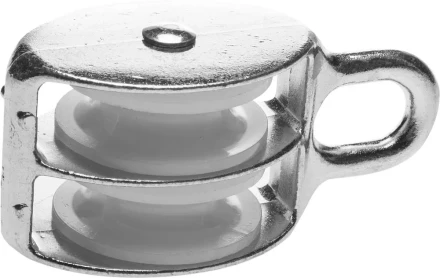 Блок ЗУБР двойной, оцинкованный, нейлоновый шкив, 9x40мм, 3 шт 4-304595-40 купить в Когалыме