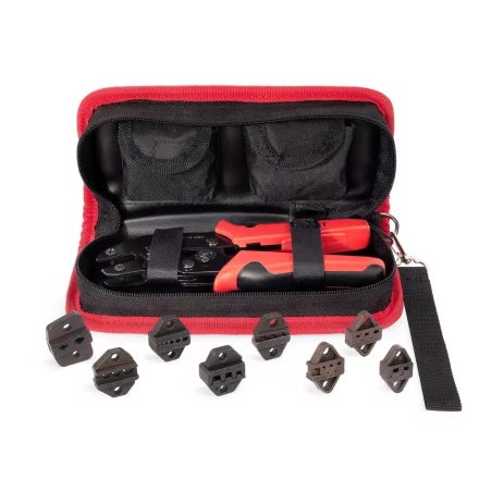 Пресс-клещи КВТ СТС+8 с 8 матрицами для опрессовки автоклемм, втулочных, изолированных и неизолированных наконечников, Dupont (набор) (89225) купить в Когалыме