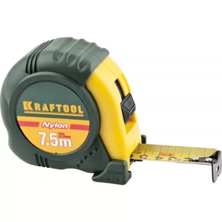 Рулетка KRAFTOOL "EXPERT" с нейлоновым покрытием, обрезин корпус, 7,5/25мм 34122-08_z01 купить в Когалыме