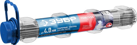 ЗУБР Д 4.0 х 350 мм, 1,2 кг в ПВХ тубе, УОНИ 13/55 с основным покрытием, электрод сварочный, Профессионал (40021-4.0) купить в Когалыме