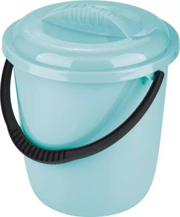 Ведро пластмассовое круглое 12л, с крышкой, бирюзовое ТМ Elfe 92959 купить в Когалыме