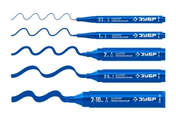 ЗУБР МП-300К синий, 2-5 мм, клиновидный перманентный маркер (06323-7)