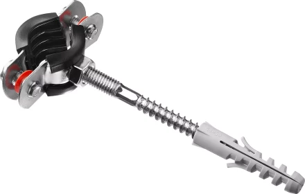 ЗУБР 3/8, цинк, 1 шт, трубный хомут с сантехнической шпилькой и дюбелем (37866-15-19) купить в Когалыме