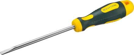 Отвертка KRAFTOOL, Cr-Mo-V сталь, двухкомпонентная противоскользящая рукоятка, SL, 6,0x125мм 250071-6.5-125 купить в Когалыме