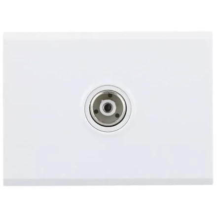 Розетка СВЕТОЗАР "ЭФФЕКТ" телевизионная, без вставки и рамки, цвет белый SV-54415-W купить в Когалыме