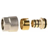 Соединитель GENERAL FITTINGS для металлопластиковых труб, евроконус, никелированная латунь, 3/4" / 20 мм x 2,0 мм 51047-3/4-20