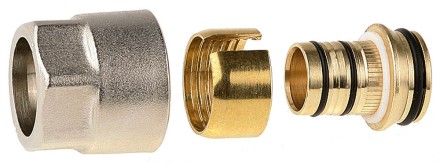 Соединитель GENERAL FITTINGS для металлопластиковых труб, евроконус, никелированная латунь, 3/4&quot; / 20 мм x 2,0 мм 51047-3/4-20 купить в Когалыме