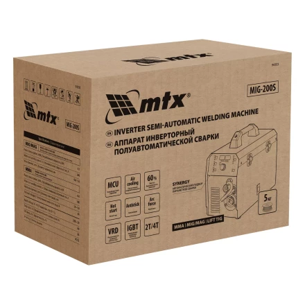 Аппарат инвертор. полуавтомат. cварки MTX MIG-200S, 200A, ПВ 60%, катушка 5 кг купить в Когалыме