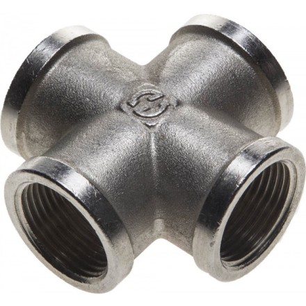 Крестовина GENERAL FITTINGS никелированная латунь, г/г/г/г, 3/4&quot; 51048-3/4 купить в Когалыме
