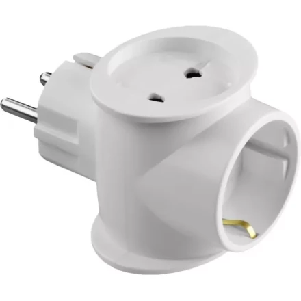 Разветвитель СИБИН электрический с заземлением, 3 гнезда, 16А/220В 55098-3 купить в Когалыме