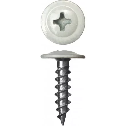 Саморезы ЗУБР с прессшайбой по листовому металлу до 0,9 мм, окрашенные в RAL-9003, PH2, 4,2х25 мм, 400шт 300191-42-025-9003 купить в Когалыме