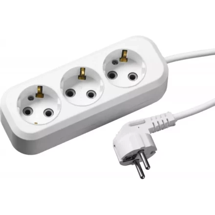 Удлинитель СИБИН электрический, ПВС сечение 0,75кв мм, 3 гнезда, макс мощн 2200Вт, 5м, заземление 55034-5 купить в Когалыме