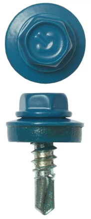 Саморезы ЗУБР окраш., RAL 5009 небесно-голуб., для крепл. кров. матер. к металл. констр., 5.5x19мм, 2500шт 4-300310-55-019-5009 купить в Когалыме