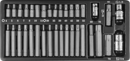 Набор вставок 4-12мм Т20-Т70 30/75мм 3/8"DR 1/2"DR 35предметов Jonnesway S29H4135S 47299 купить в Когалыме