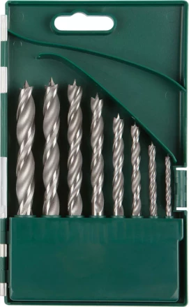 Набор сверл по дереву, KRAFTOOL 29400-H8, 8шт(3-10мм), двухленточных, спиральных 29400-H8 купить в Когалыме