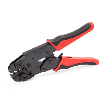 Пресс-клещи КВТ СТО+5 с 5 матрицами МПК для опрессовки разъемов, втулочных, изолированных и неизолированных наконечников (набор) (90777) купить в Когалыме