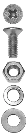 Винт ЗУБР (DIN965) в комплекте с гайкой (DIN934), шайбой (DIN125), шайбой пруж. (DIN127),  M4x30мм, ТФ6, 18шт. 4-303456-04-030 купить в Когалыме
