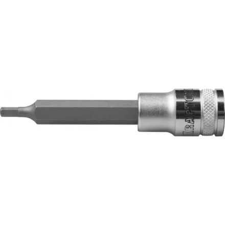 Торцовая бита-головка KRAFTOOL "INDUSTRIE QUALITAT", удлиненная, материал S2, HEX, сатинированная, 1/2", H3 27909-03 купить в Когалыме