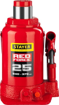 Домкрат гидравлический бутылочный &quot;RED FORCE&quot;, 25т, 240-375 мм, STAYER 43160-25 43160-25_z01 купить в Когалыме